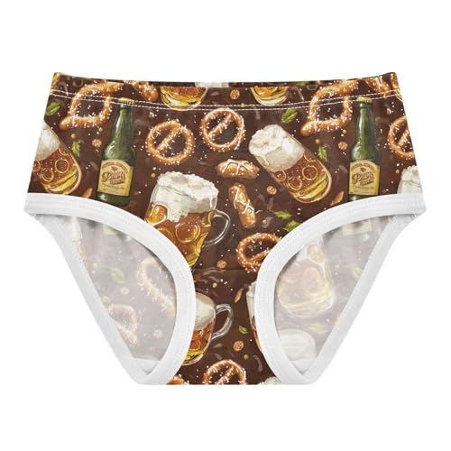 ZZKKO Beer and Pretzel Girls Underwear Toddler Panties for Girls Comfort Brief Size 2T-8Y