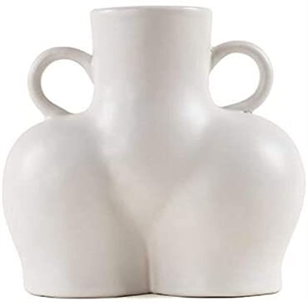 Vase minimaliste céramique blanche grand modèle pot de fleur