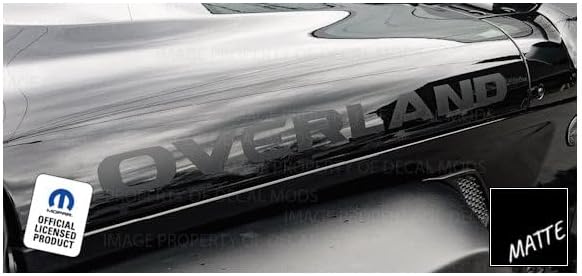 Decal Mods Calcomanía gráfica para capó de Jeep Gladiator Overland para Jeep Wrangler JL JT (2018-2024), negro mate, CBM (juego de 2)  SJ8Y9