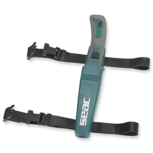 Seac Sub Bat Scuba Messer aus gehärtetem Edelstahl – Klinge 12 cm, grün