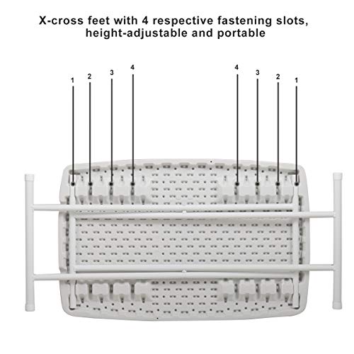 Portable Folding Height-Adjustable Table Plastic Foldable Desk Dinner Table For Small Space With X-Crossed Feet Furniture For Living Room Bedroom,White #TOP5