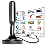 HIDB Indoor TV Antenna for Smart TV - 2025 Digital HD Antenna with Magnetic Base, 360° Long Range Reception, 8.2FT Cable for Free 4K/1080P Channels, Easy Setup for All TVs