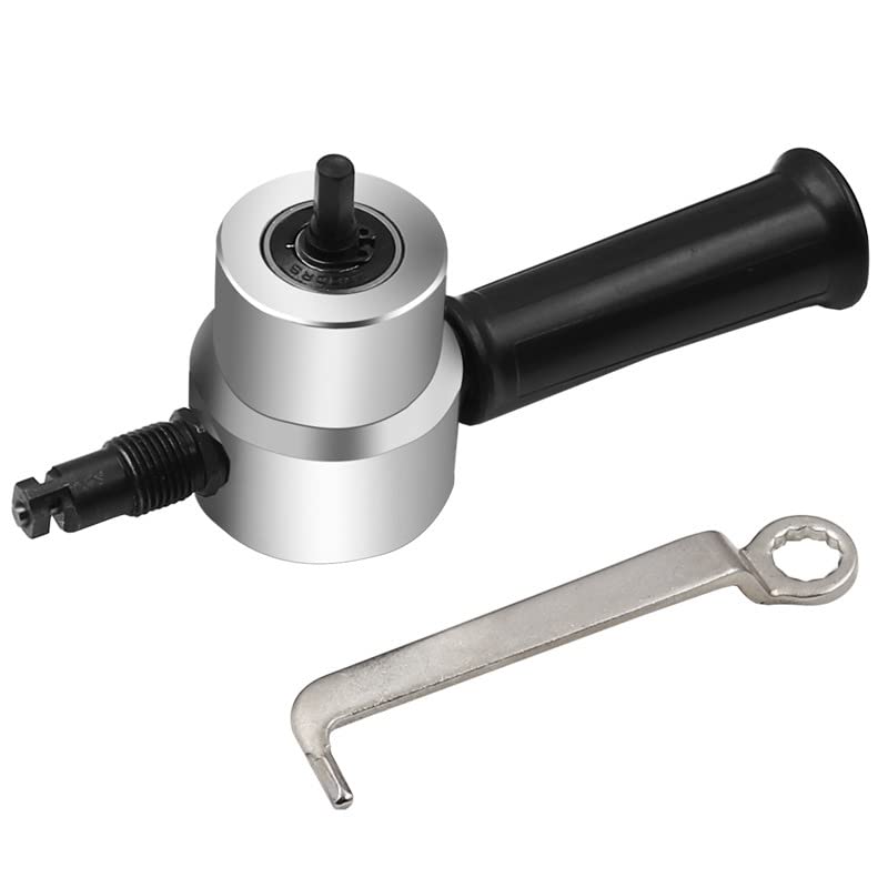 Adjustable Metal Sheet Cutter Double Head Iron R Cutg Tool Electric Drill Attachment Modification Plate Punch Scissors - (Color: Set A)