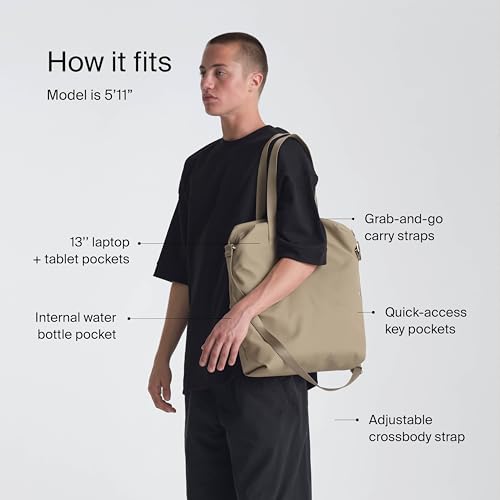 Urth Arkose 18L Utility Tote Bag - Water Resistant, Recycled, 13 Inch Laptop Tech Tote Bag with 9 Exterior & Interior Pockets4