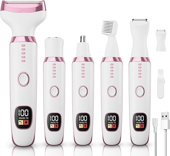 Image of 5 -in-1 New Bikini Trimmer for Women, Dermave Bikini Shaver, Livora Electric Shaver for Women, Electric Razors (MULTI COLOR)
