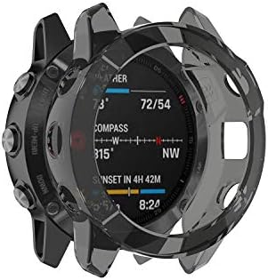 RuenTech Protector Compatible with Garmin Fenix 6/6 Pro/Fenix 6 Sapphire Case Cover TPU Shatter-Resistant Protective Case for Garmin Fenix 6 Watch Case (Black)