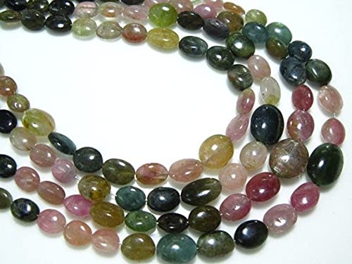 Tourmaline smooth oval nuggets fil de perles percées 5-9mm