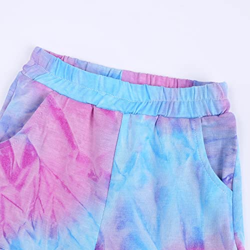 IKFIVQD Roupas para crianças, crianças, meninos e meninas, roupas esportivas casuais tie dye estampa
