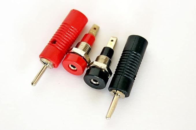 2mm Banana Socket and Plugs Red & Black Each 01 No's (Total 04 No's)