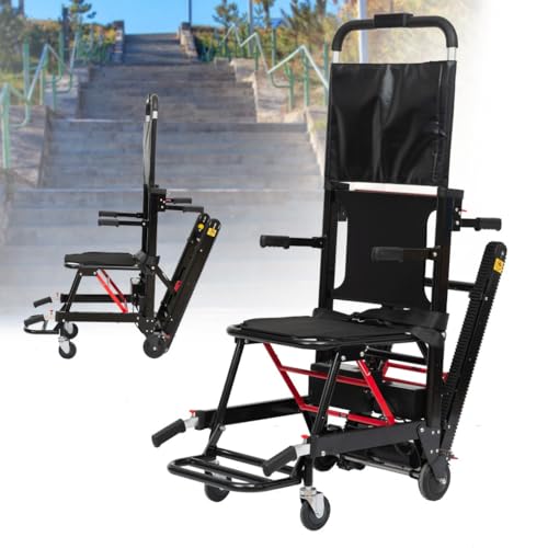 ►Design leggero e pieghevole: può essere utilizzato come sedia a rotelle elettrica o di emergenza (estrarre la guida posteriore). Il montascale è leggero e può trasportare facilmente i pazienti in luoghi diversi per soddisfare le esigenze di viaggio degli utenti. Allo stesso tempo, la sedia a rotelle elettrica per salire le scale può anche essere piegata e riposta nel bagagliaio dell'auto.