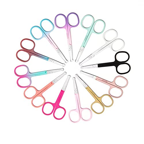 Stainless Steel Hair Grooming And Trimming Scissors Set,Facial Hair Small Grooming Scissors For Men Women Eyebrow, Nose Hair, Mustache, Beard, Eyelashes (Silver-（A）) #TOP4