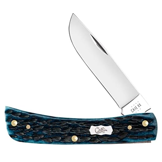 CASE XX WR POCKET KNIFE SOD BUSTER JR - POCKET WORN® MEDITERRANEAN BLUE BONE PS JIG, ITEM 51854, LENGTH CLOSED 3 5/8 INCH (6137 SS)