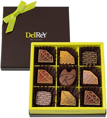 DelReY Chocolat Selection, 9 Pieces, Premium Chocolate, Gift, Assortment, Medium