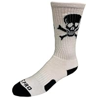 Epic Youth Skull & Crossbones - Cute Novelty Fun Design Crew-Socks (1-Pair) White/Black (SMALL) SOCK SIZE PR