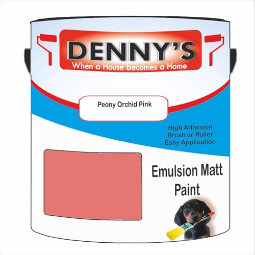 Premium Interior Wall & Ceiling Emulsion Paint – Peony Orchid Pink – Rich Matt Finish, Durable & Washable, Low Odour, Ideal for Living Rooms, Bedrooms & Hallways (500ML Tin)