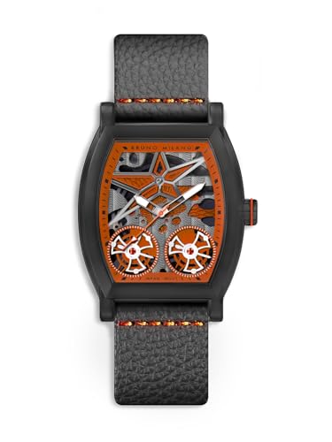 Image of BRUNO MILANO Creative Skeleton Watch with Spinning Wheels and Star Design for Men and Boys
