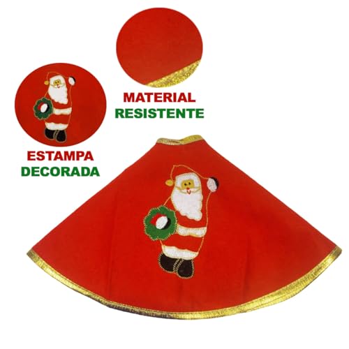 Base Para Árvore De Natal 40cm Com Papai Noel Bordado