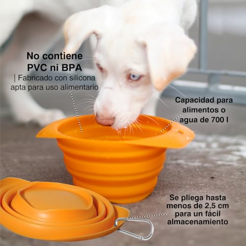 Miniatura 2 de Kurgo Collaps-A-Bowl - Cuenco De Viaje Plegable Para Perros, Cuenco Para Agua Y Comida, Accesorios De Viaje Para Mascotas - 0,7 L, Azul