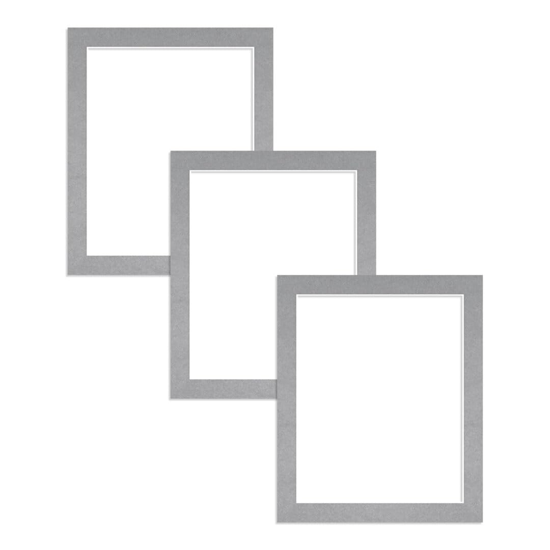 Alison Kingsgate 12X10 Silver Picture Mount - 10X8 Aperture - Pack 3 — image 1