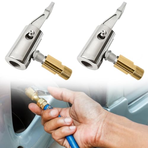JEYORZY 2 Pièces Adaptateur De Embout Gonfleur, Adaptateur Valve de Air Pompe, Adaptateur de Valve de Pneu de Voiture, Adaptateur De Mandrin À Air avec Clip,...