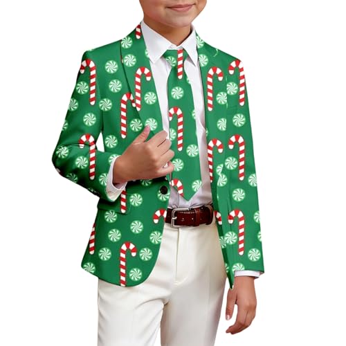 Generisch Cárdigan estampado de manga larga con botones, informal, cálido, suave y cómodo, ideal para vacaciones y fiestas, diseño elegante, chaqueta de invierno acogedora, gris, 11-12 años