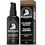 Bossman Organic Mustache & Beard Oil for Men, 2 oz – Natural Beard Moisturizer with Jojoba, Argan & Avocado Oils (Stagecoach Scent)