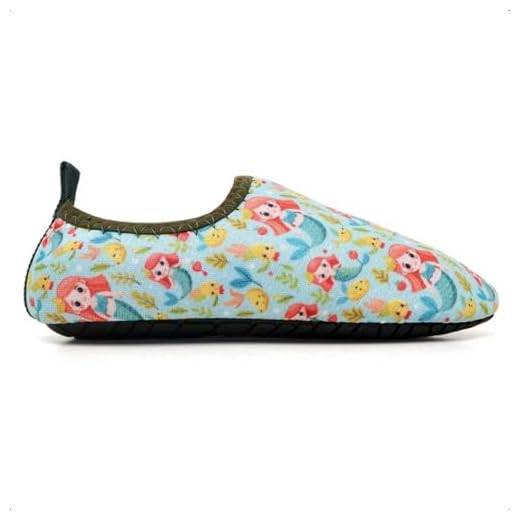 Sapatilha Infantis Aquática Antiderrapantes, Macias, Calce Fácil para Praia, Piscina, Natação, Surf, Barco, Pesca, Camping, Caminhada, Neoprene (Sereia Verde, BR, Criança de 4 a 8 anos, Faixa Numérico, 21, 22)