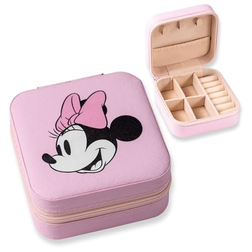 Image of Disney Minnie Mouse Small Square Pink Pastel Jewellery Case Organiser