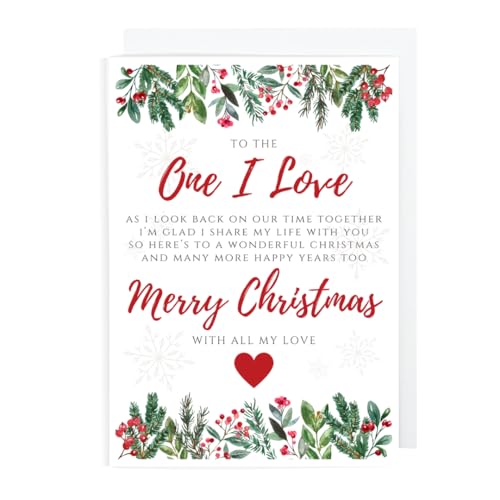 Second Ave One I Love Romantic Love Verse Time Together Christmas Xmas Holiday Festive Greetings Card