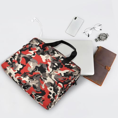 Maletín para portátil 15.6 pulg con asa y correa rojo camuflado miniatura 7