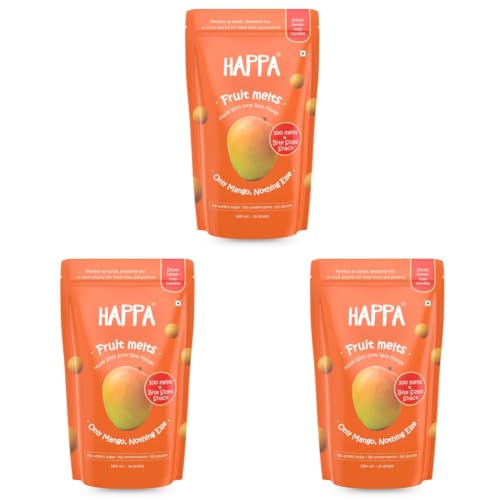Image of Happa Mango Melts | 100% Fruit Candy for Babies, Kids & Adults | Single-Ingredient | No Added Sugar, No Colours, No Artificial Flavours | Melt-in-the-Mouth Snack | 8 Months+ | 20g (Pack of 3)
