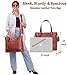17-inch Large Leather Tote Bag for Women Genuine Brown Leather Laptop Bag with Zipper Professional Briefcase, Computer Tote for Work, Business, Travel, & Daily Use