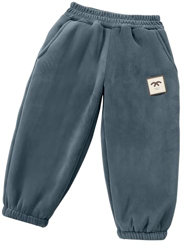 Pantalones térmicos para niños con forro polar grueso y cintura elástica cómoda 1