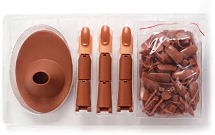 Khakho Plastic Fake Fingers with Nails for Hand Nail Art Training, Adjustable Nail Practice Fingers for Acrylic Nails (Brown)