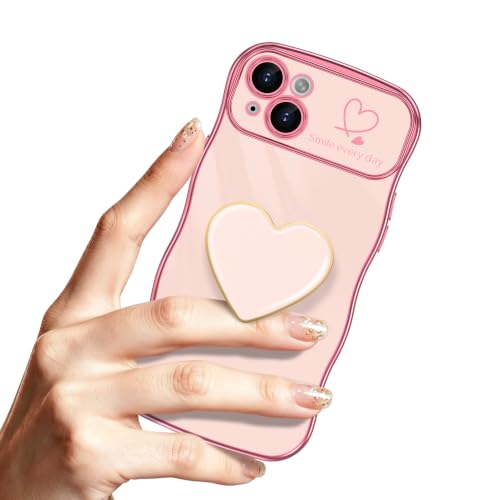 Aurorastar for iPhone 15 Plus Case, Pink Wave Frame with Stand by Aurorastar - Used condition - Image 9