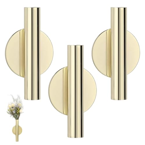 Vases muraux dorés sans perçage : solution déco rapide pour vos fleurs - 2