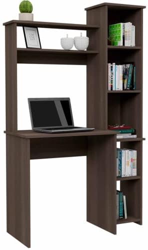 Miniatura 25 de Escritorio para computadora con estantería, escritorio de madera para adolescentes, escritorio para estudiantes, escritorio, laptop, oficina en casa