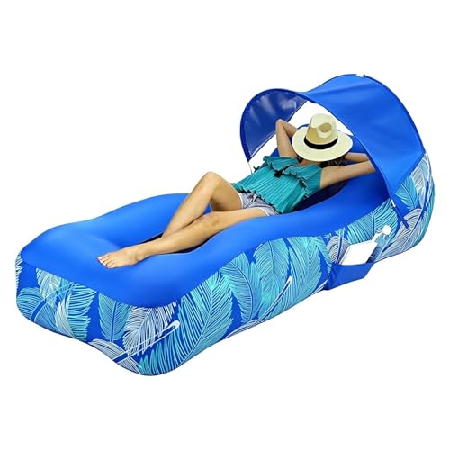 Chaise longue gonflable à air et canopy protecteur extérieur