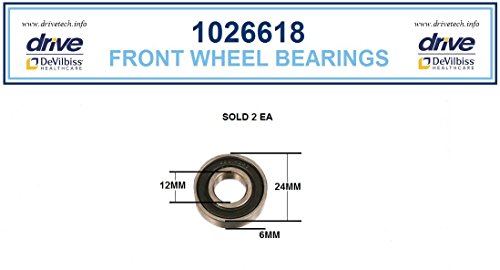 Replacement Parts for Drive Nitro Aluminum Rollator, Standard and Tall (18. Front Axle Bearing)