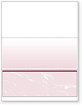 8-1/2 x 11" Standard Burgundy Marble Laser Check, Bottom Position, 24# Stock Carton of 2500