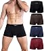 wirarpa Men's 4 Pack Ultra Soft Micro Modal Trunks Underwear Covered Waistband Underpants Solid Color, Medium