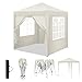 WOLTU Pavillon, Faltpavillon 2x2 m, mit 4 Seitenwänden, Partyzelt wasserabweisend UV-Schutz 50+, höhenverstellbarer Gartenpavillon, mit Tragetasche, für Outdoor Garten Camping, Beige