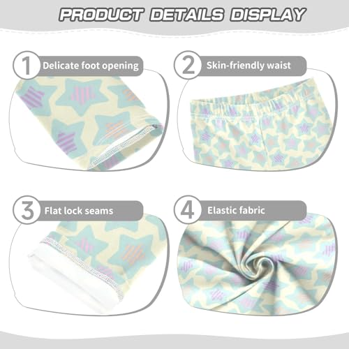 Colorful Shining Stars Girls Leggings,Workout Leggings for Girls Toddler Athletic Leggings Size for 3-10T3