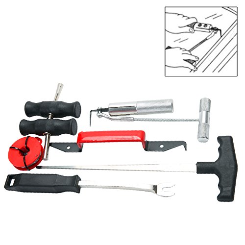 FreeTec 7tlg Einbau Ausbau Reparatur KFZ Windschutzscheibe Set Unerlässliches Werkzeug für Auto