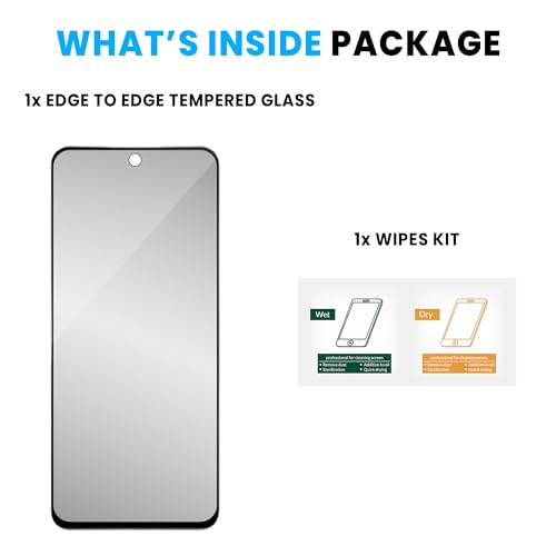 Image of ArmourPro Military Grade Privacy Tempered Glass Screen Protector for Redmi 13 5G, Redmi 12 and Poco M6 Pro (6.79 Inch) With Installation Kit | Edge-to-Edge Protector Coverage | Black
