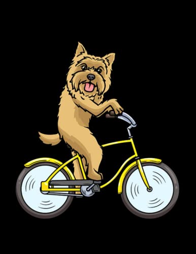 Cairn Terrier Gifts Cairn Terrier Dog on Bike Cylist Notebook: 100 Pages, 8.5 x 11