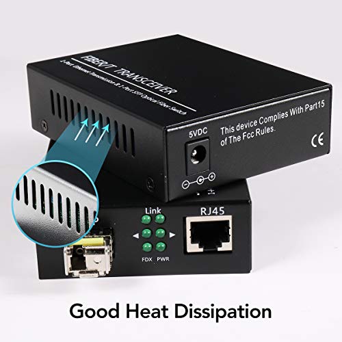 A Pair Of 1.25G/S Bidi Gigabit Single-Mode Fiber Ethernet Media Converter With 2Pcs Bidi Sfp Lc Transceiver Module Included, 10/100/1000Base-Tx To 1000Base-Sx Smf Rj45 To Sfp Slot Up To 30Km #TOP5