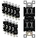 ENERLITES Tamper-Resistant Child Safe Duplex Receptacle Outlet, Residential Grade, 3-Wire, Self-Grounding, 2-Pole, 15A 125V, UL Listed, 61580-TR-BK, Black (10 Pack)