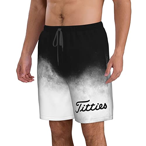 PAUPPY Titties Golf Funny Golfing Gift Men's Swim Trunks Summer Beach Shorts Swimsuit Sports Shorts Men's Swimwear - 3X-Large White2