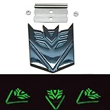 Metal Grill Self-Luminous Transformers Decepticon Front Engine Grille Car Emblem Accessories (Black)